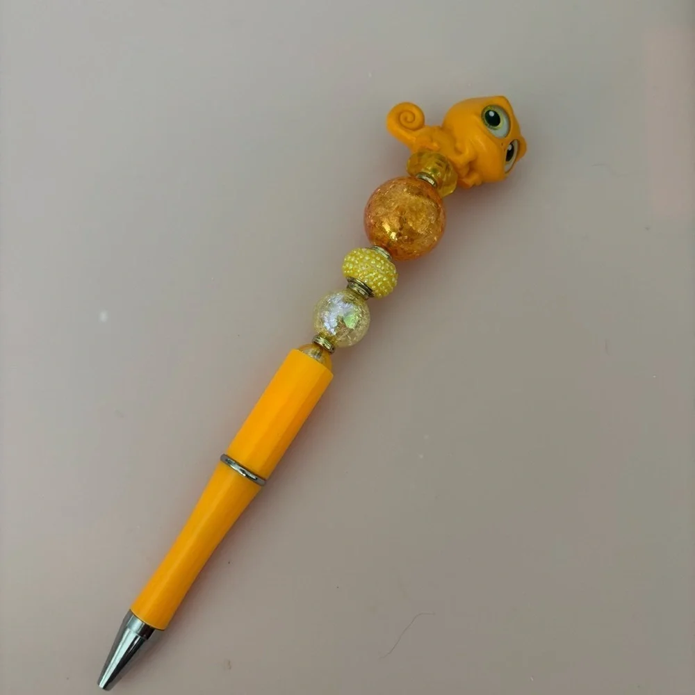 Disney Doorables: Tangled: Pascal orange handmade beaded pen